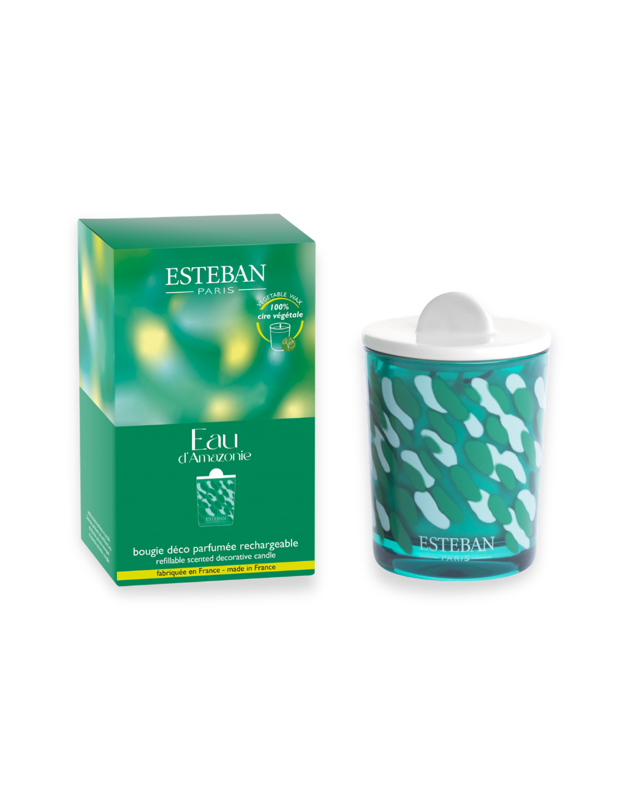 Candela decorativa profumata - Eau d'Amazonie - ricaricabile - 180 g