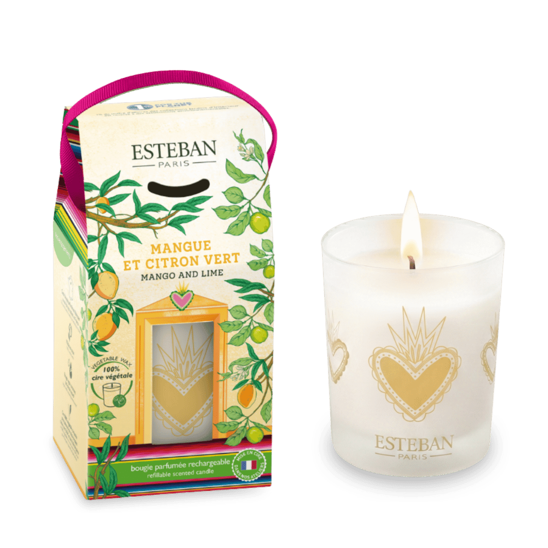 Candela profumata - Mango e lime - ricaricabile - 180 g