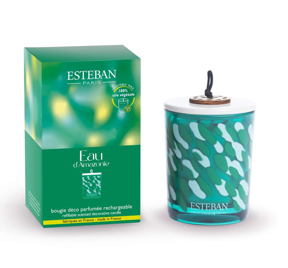 Candela decorativa profumata - Eau d'Amazonie - ricaricabile - 180 g