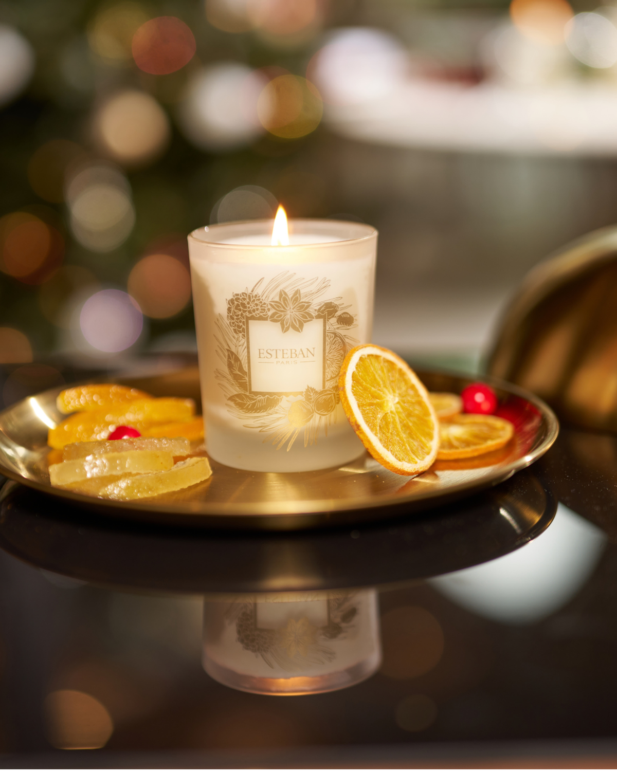Candela profumata naturale - Limone e frutta candita - edizione limitata di Natale - ricaricabile - 180 g