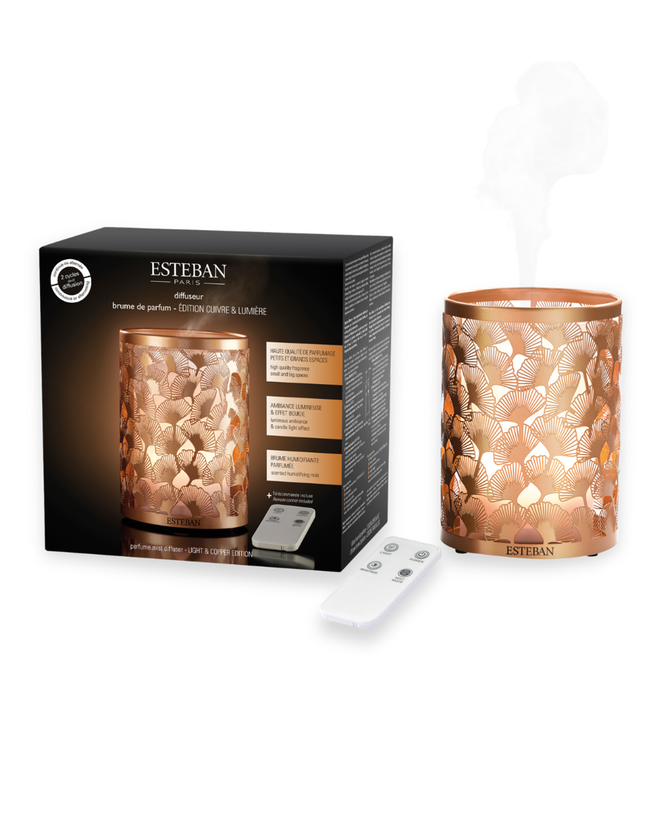 Diffusore di fragranze a nebulizzazione - Edizione rame e luce
