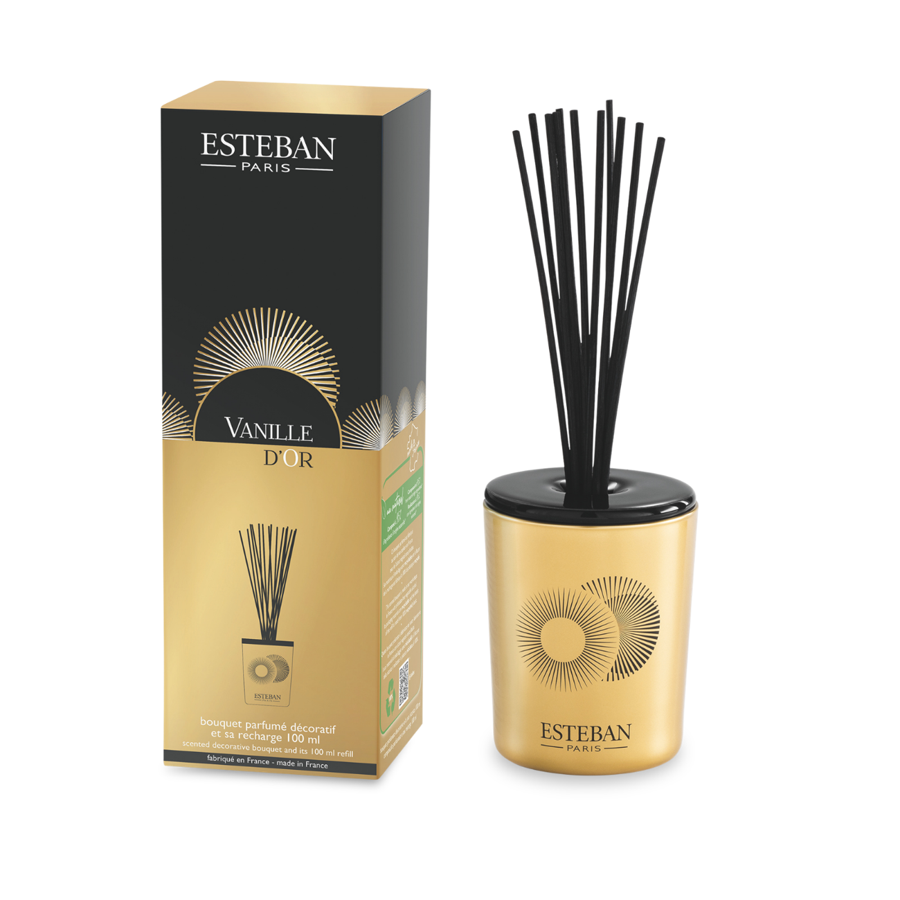 Bouquet decorativo profumato - Vanille d'Or - ricaricabile - 100 ml
