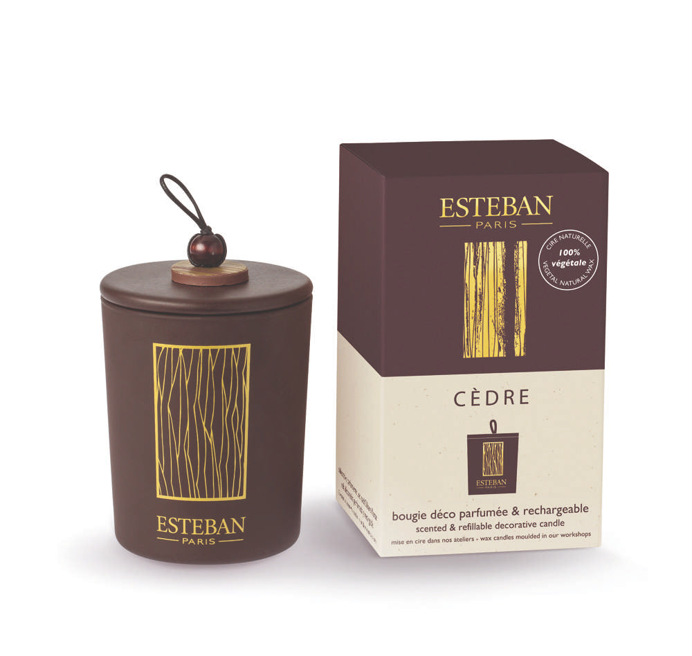 Candela decorativa profumata - Cèdre - ricaricabile - 180 g