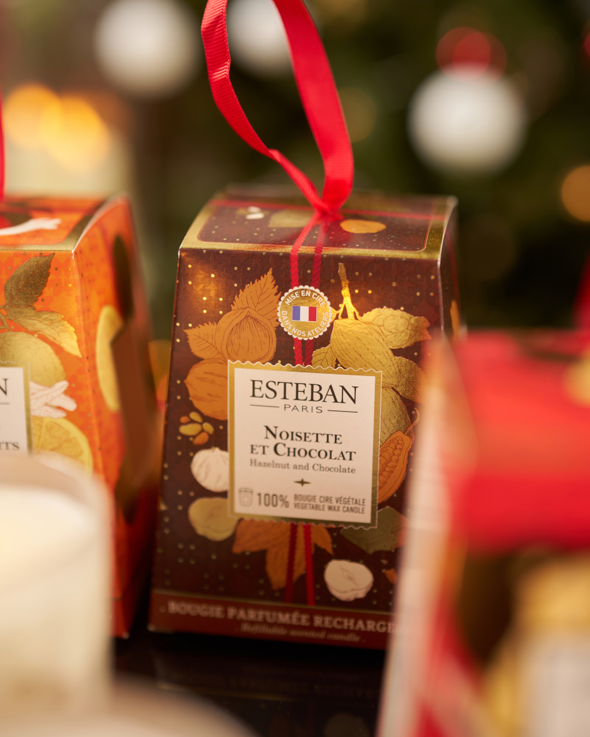 Candela profumata - Nocciola e Cioccolato - edizione limitata di Natale - ricaricabile - 180 g
