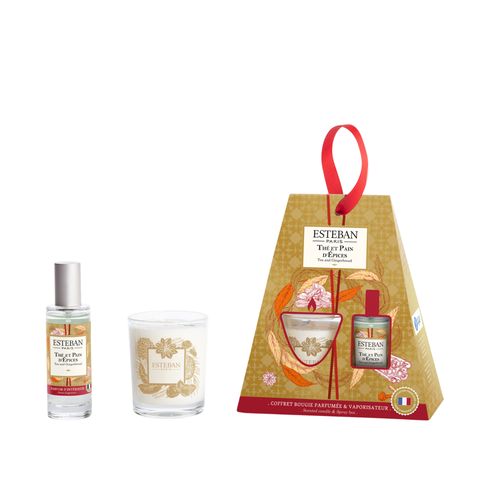 Cofanetto regalo - Flacone spray da 30 ml e candela profumata da 70 g - Tè e pan di zenzero - Edizione limitata di Natale - 30 ml / 70 g