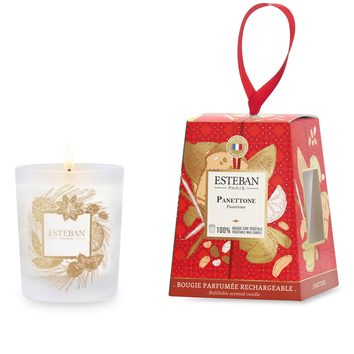 Candela profumata - Panettone - edizione limitata di Natale - ricaricabile - 180 g