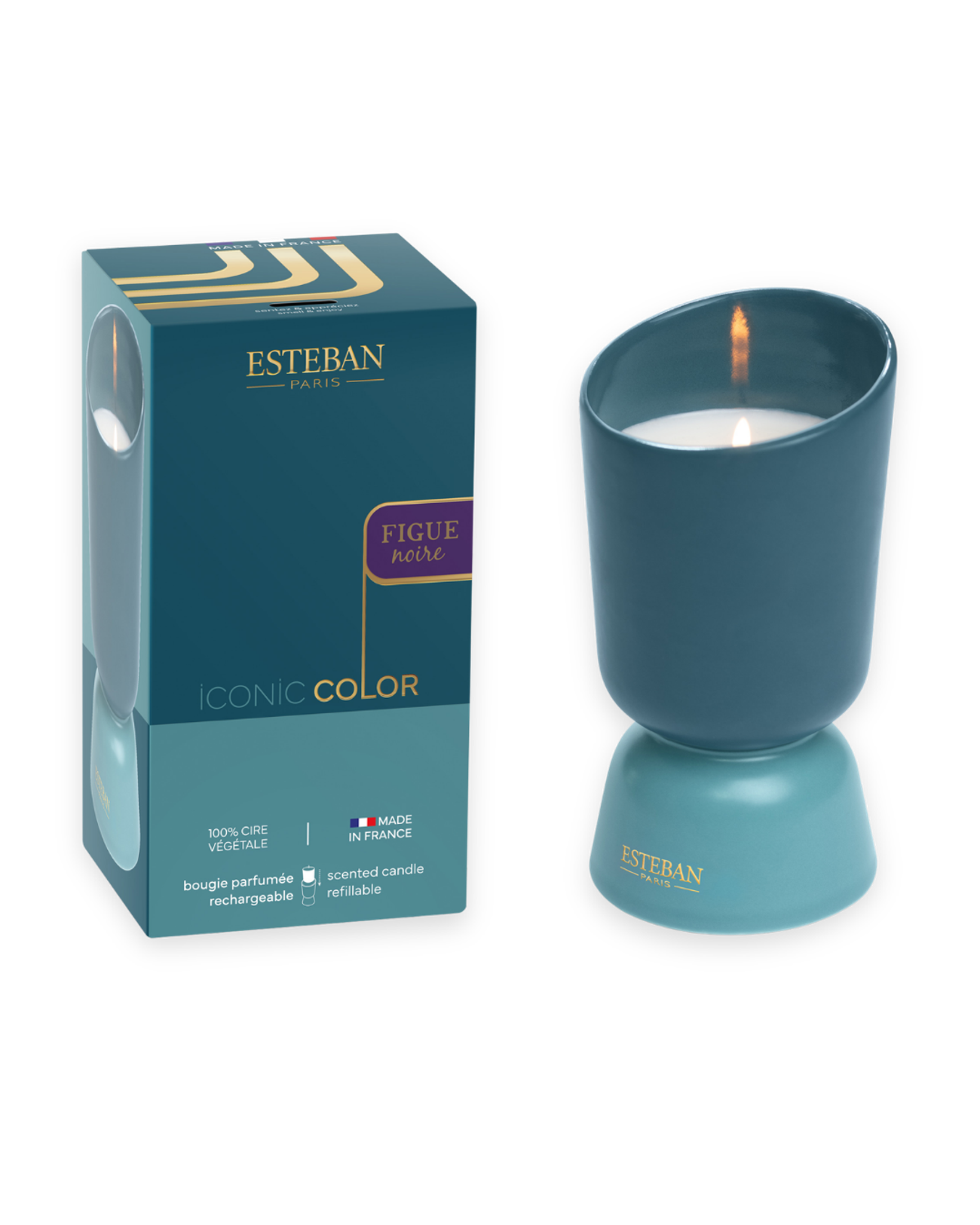 Candela profumata - Figue Noire - Colore iconico - ricaricabile - 220 g